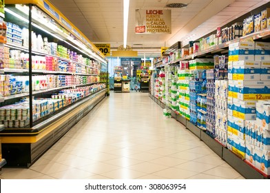 VALENCIA, SPAIN- JULY 04, 2015: Supermarket Mercadona is largest supermarket chain in Spain. It founded in January 01, 1977 