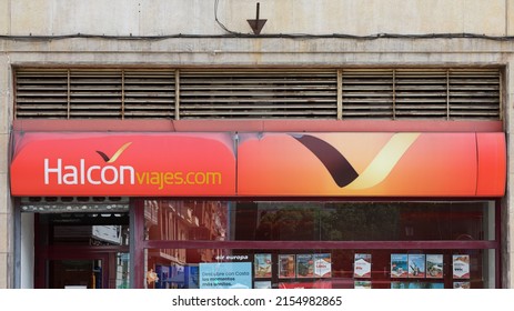 VALENCIA, SPAIN - MAY 05, 2022: Halcon Viajes Is A Spanish Travel Agency Chain