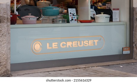 VALENCIA, SPAIN - MAY 05, 2022: Le Creuset Is A Premium French Cookware Manufacturer