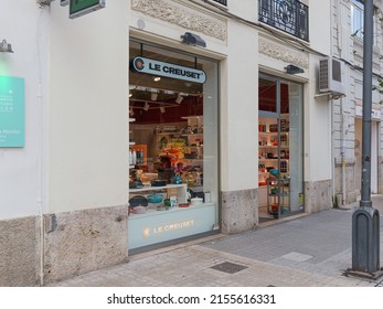 VALENCIA, SPAIN - MAY 05, 2022: Le Creuset Is A Premium French Cookware Manufacturer