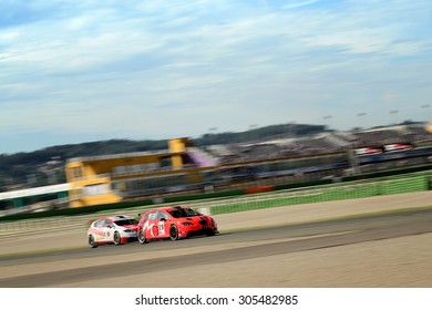 VALENCIA, SPAIN - MAY 2: Team Formed By Nikolay Dmitriev And Nil Monserrat Races In A Seat Leon Supercopa In The Spanish Endurance Championship, At Ricardo Tormo's Circuit, On May 2, 2015 In Cheste.