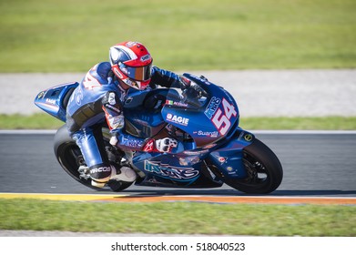 VALENCIA, SPAIN - NOVEMBER 11: Mattia Pasini During Valencia MotoGP 2016 At Ricardo Tormo Circuit On November 11, 2016 In Valencia, Spain