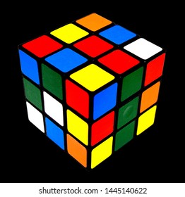 Valencia, Spain, November 2018: Rubik's Cube on Black Background - Shutterstock ID 1445140622