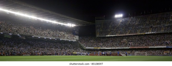 VALENCIA, SPAIN - SEPTEMBER 21: Stadium Panoramic View In The Spanish Soccer League Between Valencia C.F. Vs F.C. Barcelona - Mestalla Luis Casanova Stadium - Spain On September 21, 2011