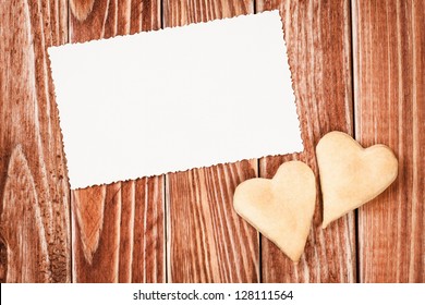 Valentine Card With Two Heart Cookies