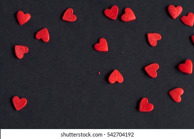 Valentine day background with red hearts - Shutterstock ID 542704192