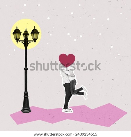 Valentine Day Creative Collage. Absrtact Love Art. Idea For Your Card. Textured Background.