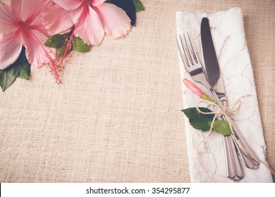 Valentine Day, Mothers Day Brunch, Lunch And Dinner Food Table Setting Background