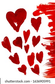 Valentine Hearts Red Paint Brush On Stock Photo 1636905991 | Shutterstock