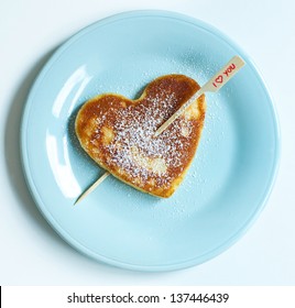 Valentine Pancake Heart On Plate