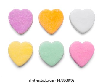 Valentines Candy Hearts Isolated on White Background. - Shutterstock ID 1478808902