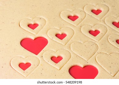 Valentines Day Background With Hearts. Valentines Day Cookies.