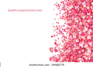 Valentine's day card design with pink rose petals - Powered by Shutterstock