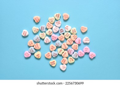 Valentine's Day Conversation Hearts - Candy hearts with sayings - Powered by Shutterstock