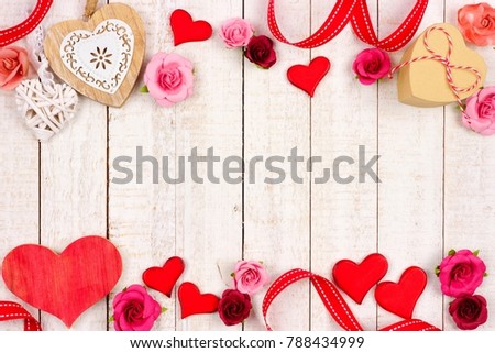 valentines day double border hearts flowers stock photo edit now valentines day border