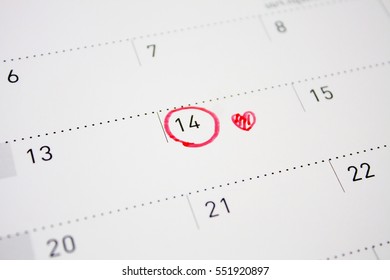 Valentine's Day February 14 Mark On The Calendar