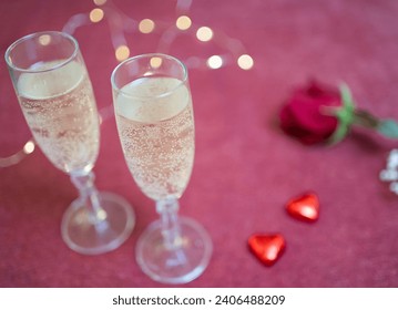 valentines day glasses of champagne close up - Powered by Shutterstock