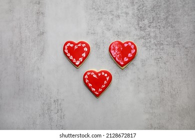 Valentine's  Day Sugar Cookies With Royal Icing.