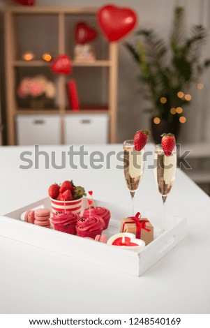 Similar – Image, Stock Photo Glasses with Strawberries and Mango Smoothies