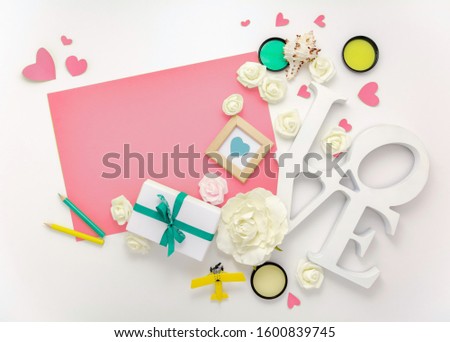 Similar – Pink Gifts, Chocolate Lollipops and Decoration