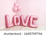 Valetines day decoration on pink background