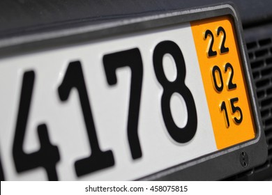 validity date of a German temporary registration plate (in this case February 22, 2015)