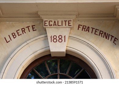 Vallabregues City Hall. Liberty, Equality, Fraternity  The National Motto Of France  06-25-2015