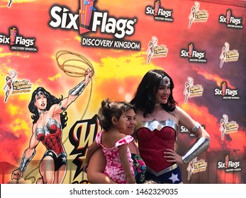 VALLEJO, CA - MAY 29, 2017: Wonder Woman At Six Flags Discovery Kingdom