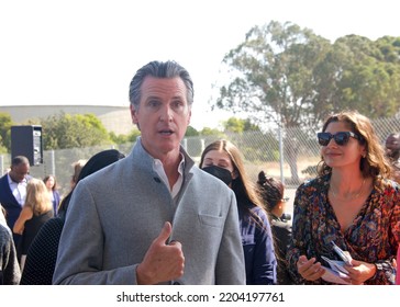 Vallejo, CA - Sept 16, 2022: California Governor Gavin Newsom Speaking With Participants At A Climate Commitment Press Conference