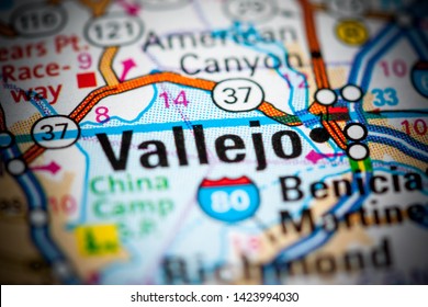 Vallejo. California. USA On A Map