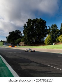 Vallelunga, Italy September 19th 2021 Aci Racing Weekend. Race Car Action Speed Scenic Curve In Asphalt Circuit