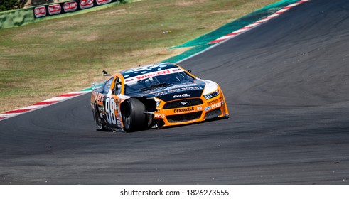 Vallelunga, Rome, Italy, 12 September 2020. American Festival Of Rome. Ford Mustang Car After Crash During Nascar Euro Championship Race