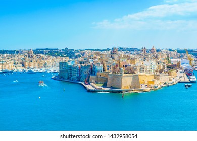 Valletta, Malta - 30 March 2019: Landscape with old Fort Saint Michael in Senglea, Malta