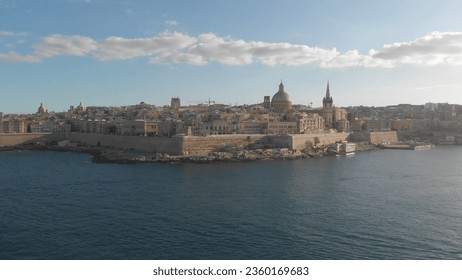 Valletta, Malta, Aerial View. Valletta, Malta capital, view from above. Malta, South Eastern Region, Valletta, Aerial view of historic coastal city. - Powered by Shutterstock