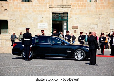 VALLETTA, MALTA - MARCH 30, 2017 - Political Dignitaries Arriving Outside The Auberge De Castille In Castille Square For The EPP European Peoples Party Congress, Valletta, Malta, March 30, 2017..