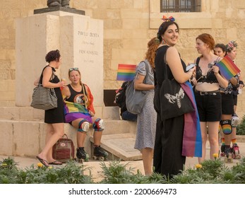 Valletta, Malta, September 10th 2022: People Celebrating Malta Pride Week 2022