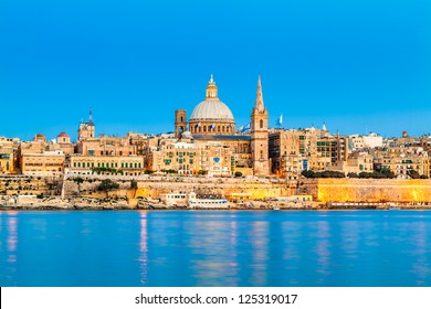 Valletta Skyline In The Evening, Malta