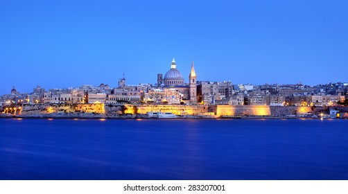 Valletta Skyline In The Evening, Malta