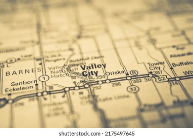 Valley City On Usa Map Stock Photo 2175497645 | Shutterstock