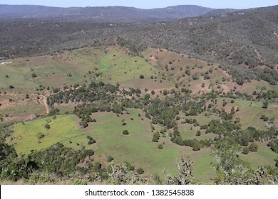 Valley Cradled Between Mountains Of The Great Dividing Range, Queensland Australia