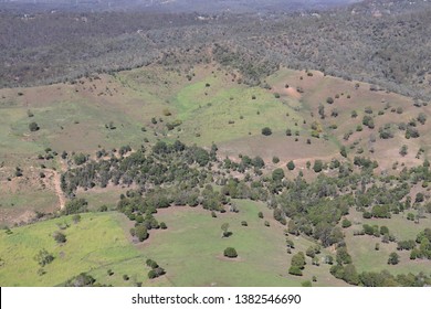 Valley Cradled Between Mountains Of The Great Dividing Range, Queensland Australia