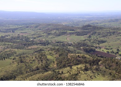 Valley Cradled Between Mountains Of The Great Dividing Range, Queensland Australia