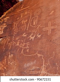 Valley Of Fire Petroglyphs On Atlatl Rock