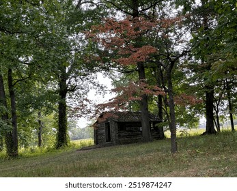 Valley Forge cabin in fall