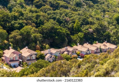 Valley homes panoramic view in Belmont, San Mateo County, California - Shutterstock ID 2160122383