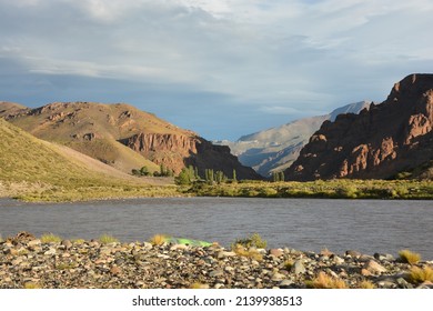 Valley Lined By Cliffs On The Rio Grande, Argentina