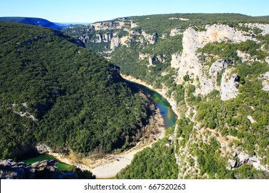 The Ardèche Valley In Cévennes, Massif Central, South France