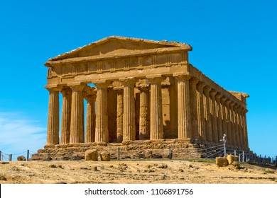 Valley of the Temples (Valle dei Templi) - The Temple of Concordia,  an ancient Greek Temple built in the 5th century BC, Agrigento, Sicily