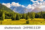 Valley in the Triglav National Park, Julian Alps, Slovenia. Julian Alps mountains, Slovenia, Europe.