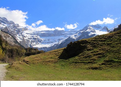 Valley In The Pyrénées, View Of The Cirque De Gavarnie, Pyrénées National Park, France